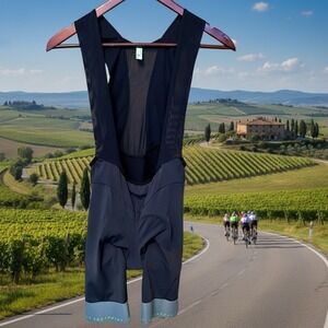 Q36.5 Cycling Bibshorts Mens Size Small Black Gray Padded Compression Bicycle